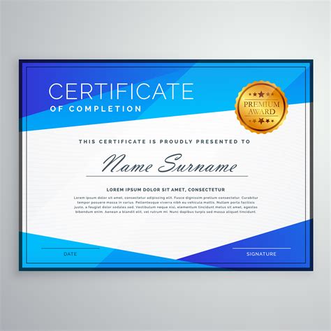 Stylish Blue Geometric Certificate Template Design Descargue Gr Ficos