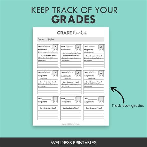 Assignment Tracker Printable College Student Academic Planner Homework