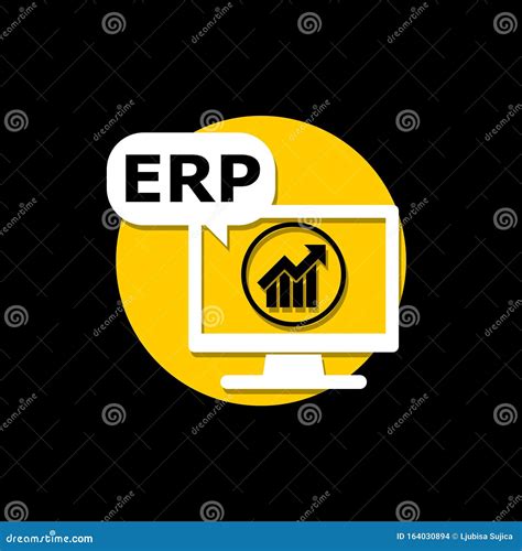 ERP System Software Icon Isolated On Black Background Stock Vector