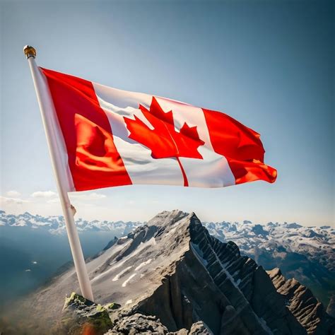 Premium Ai Image A Flag With A Red Maple Leaf On It