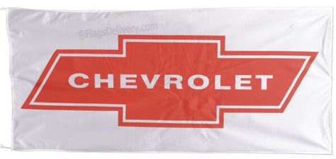 Chevrolet Landscape White Red Flag Banner 5 X 3 Ft 150 X 90 Cm