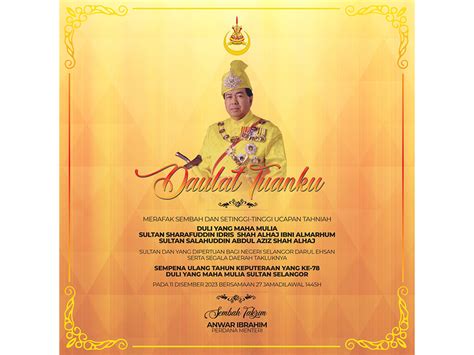 PM congratulates Sultan of Selangor on 78th birthday