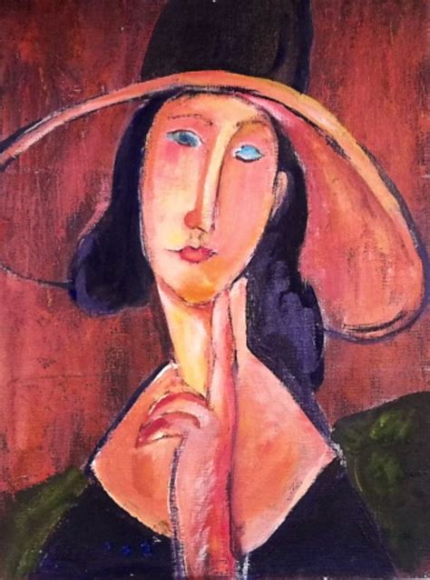 Woman In The Large Hat Originally By The Italian Artist Modigliani In