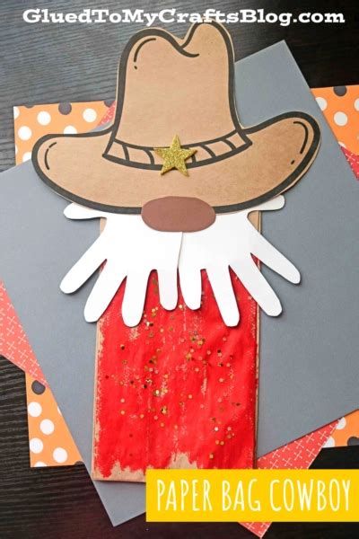 Paper Bag Cowboy Puppet Craft Wild West Crafts Rodeo Crafts Cowboy