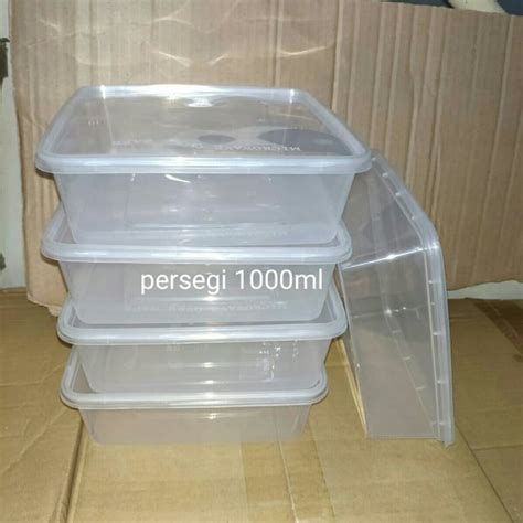 Jual Kotak Makan Persegi 1000ml Box Thinwall Food Container Isi