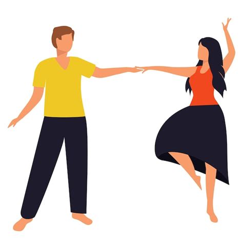 Premium Vector Man And Woman Dancing Together Vector Illustration