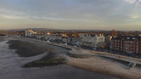 An Aerial View Of The Seafront At Morecambe In Lancashire Stock Image