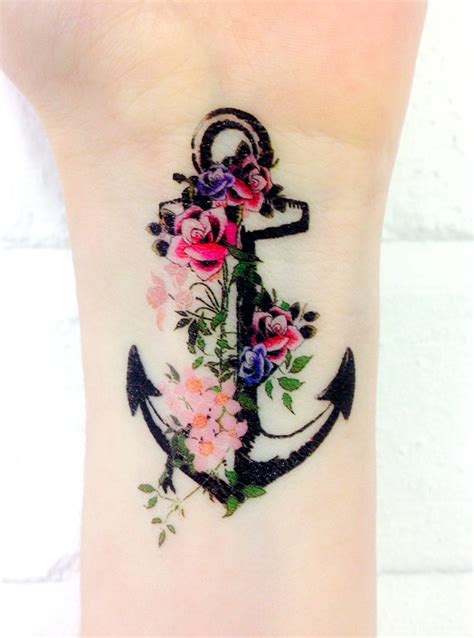 Anchor Tattoos With Roses