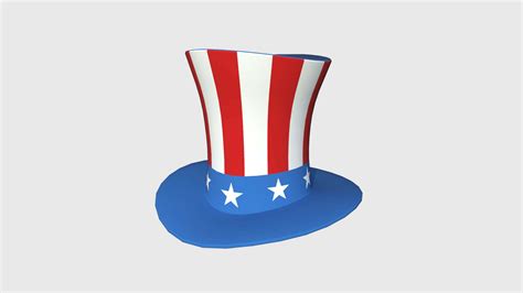 Uncle Sam Hat 02 Blue 3d Model By Gsommer