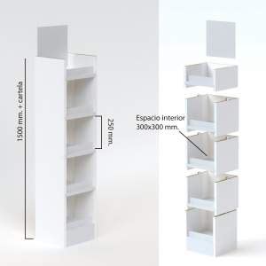 Expositor modular en cartón Timbrados San José