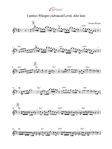 Careless Whisper Advanced Level Alto Sax Pdf