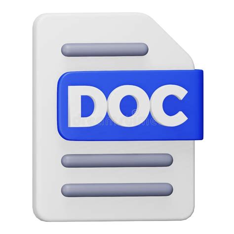 Doc File Format D Rendering Isometric Icon Stock Vector