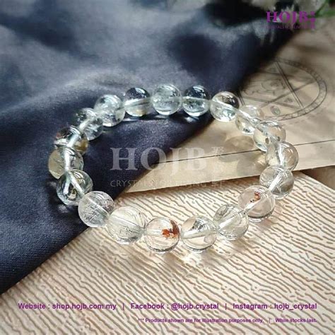 HOJB Natural White Topaz with Raw Mineral 5A Beads Bracelet 10mm 聚寶軒天然白