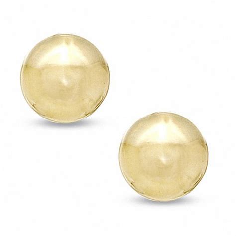 100mm Polished Dome Button Earrings In 14k Gold Peoples Jewellers