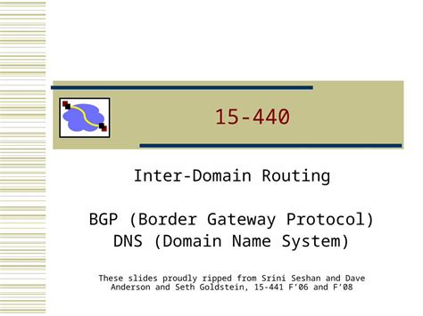 PPT 15 440 Inter Domain Routing BGP Border Gateway Protocol DNS