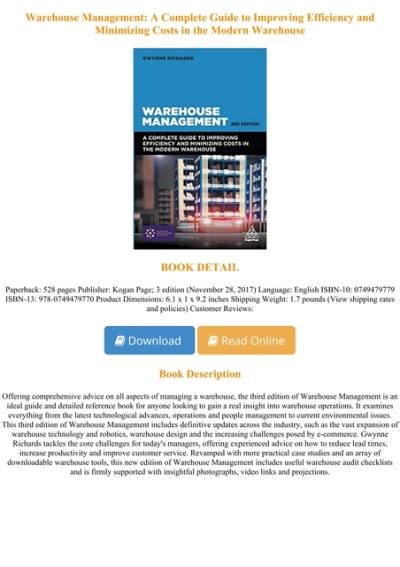 [pdf] Warehouse Management A Complete Guide To Improving Efficiency And Minimizing Costs In The