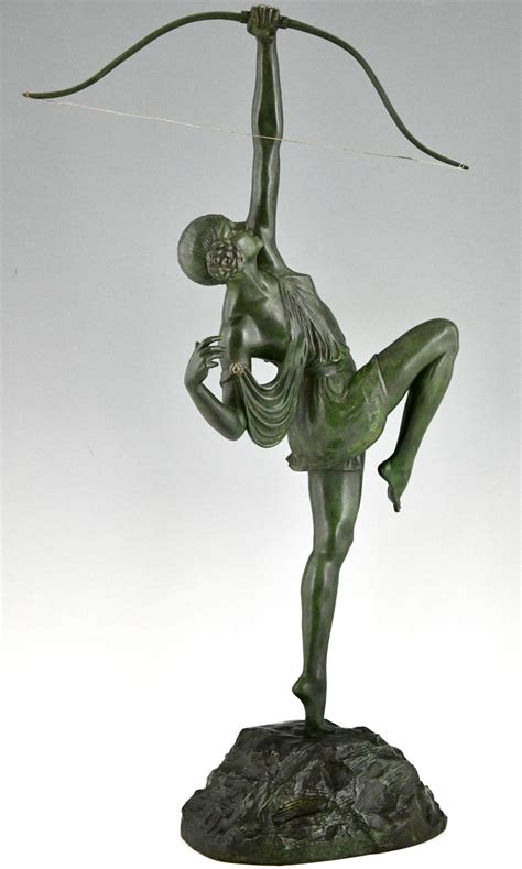 Art Deco Bronze Skulptur Diana Mit Bogen Deconamic