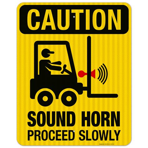 Sound Horn Proceed Slowly Sign Osha Caution Sign Walmart