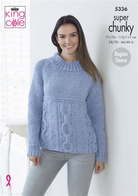 King Cole Ladies Jumper And Cardigan Super Chunky Knitting Pattern 5336