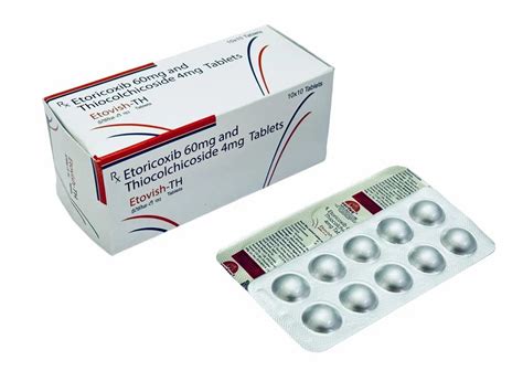 Etoricoxib 60mg Thiocolchicoside 4mg Tablets Packaging Type Alu Alu