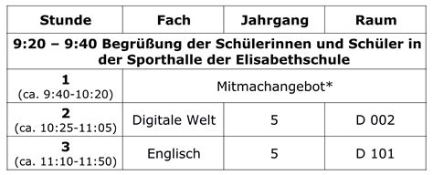 Infotage Elisabethschule Marburg