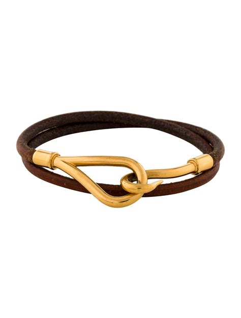 Hermès Jumbo Bracelet Brown 18K Yellow Gold Plated Wrap Bracelets