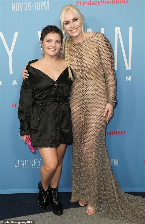 Lindsey Vonn Dons Nude Sheer Gown For The Premiere Of Her New Movie Lindsey Vonn The Final