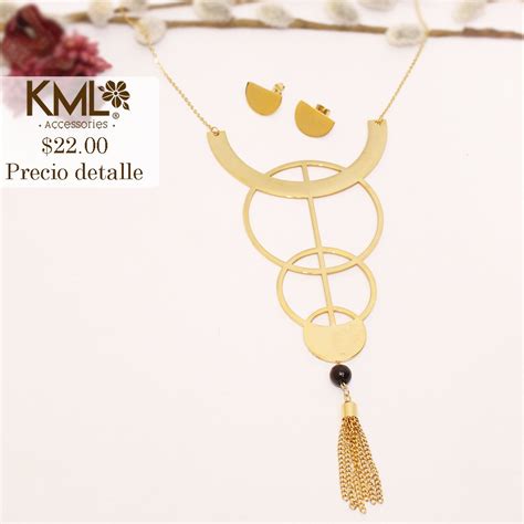 SET DORADO CIRCULOS KML ACCESORIOS