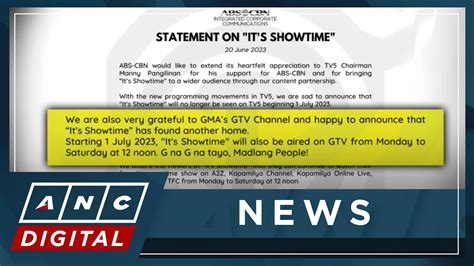 ABS CBN S Hit Noontime Show It S Showtime Moves To GMA 7 S GTV ANC