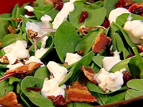 Spinach Salad With Bacon Blue Cheese Pecans And Cranberries Wizardrecipes