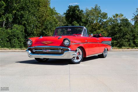 1957 Chevrolet Bel Air Convertible Custom Restomod LS7 Red 005