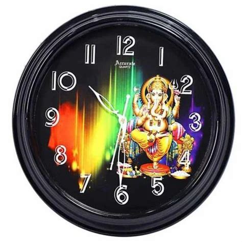 Analog Accurate Quartz Lord Ganesha Wall Clock Size Size 320 Mm Dial