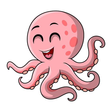 Premium Vector Cute Octopus Cartoon On White Background