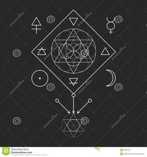 Symbol Of Alchemy And Sacred Geometry Three Primes Spirit Soul Body