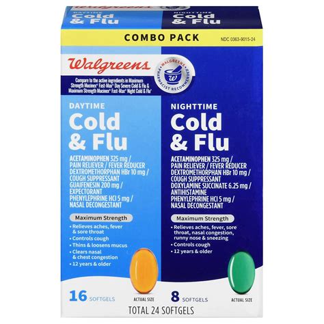 Walgreens Daytime And Nighttime Maximum Strength Cold And Flu Softgels