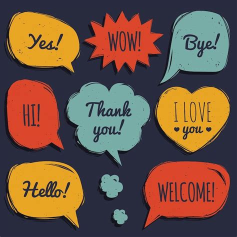 Premium Vector Vector Set Of Speech Bubbles In Comic Style Hand Drawn