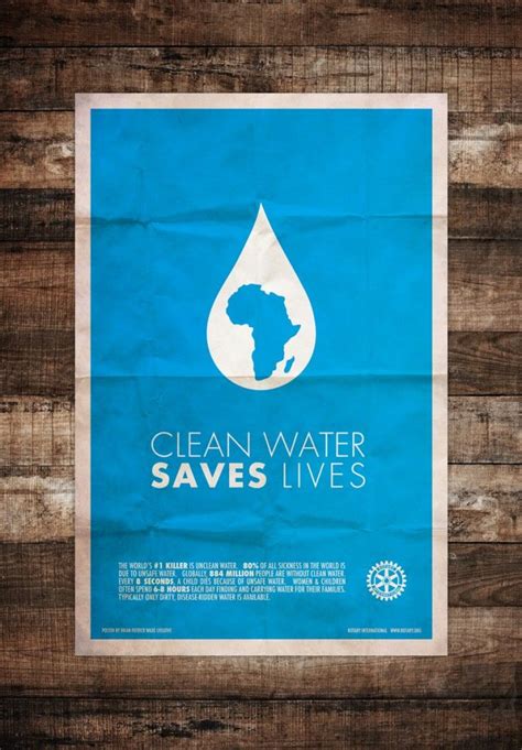 Rotary International Minimal Art Posters Charity Poster Rotary International Water Poster