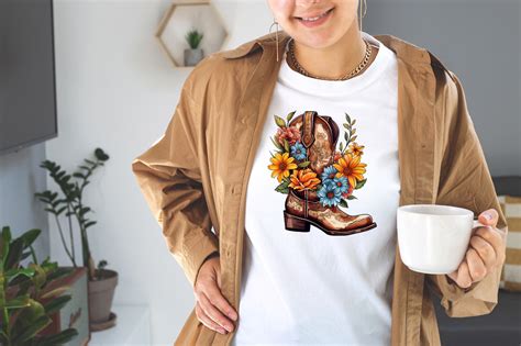 Western Floral Boots Sublimation Clipart By Bundlestshirt Thehungryjpeg