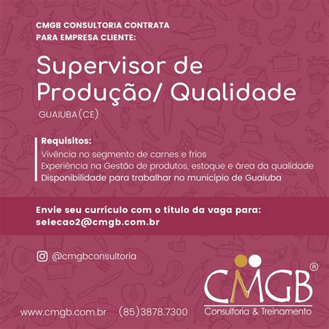 SUPERVISOR DE PRODUÇÃO/QUALIDADE