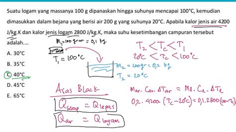 Menghitung Suhu Campuran Logam Dan Air Asas Black Youtube