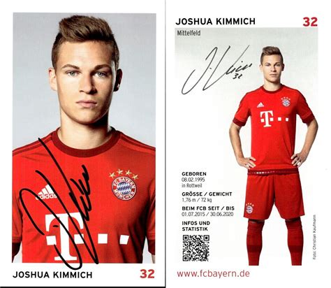 Joshua Kimmich 2 BAYERN MÜNCHEN DEUTSCHLAND Autogramm AK Autogrammkarte