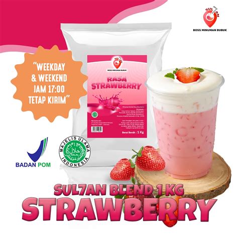 Jual Sultan Bubuk Minuman Mix Rasa Strawberry Stroberi Instant Powder