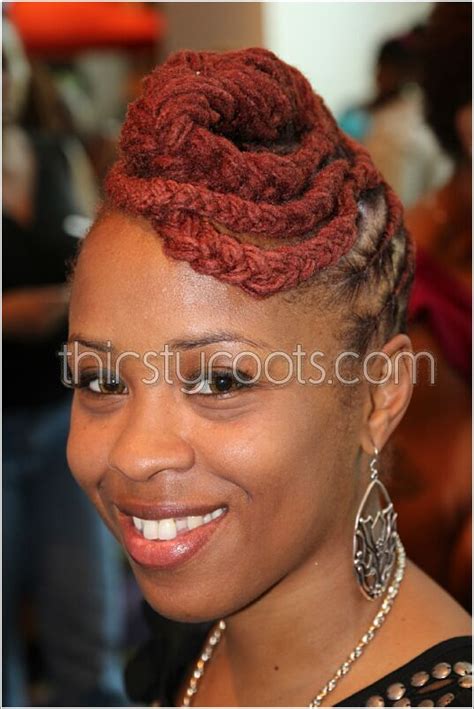 dreadlocks braided updo