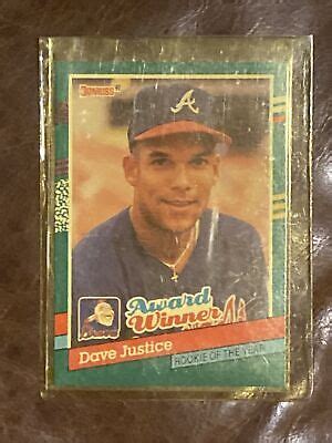 Donruss Rookie Of The Year Dave Justice Error No Period After Inc