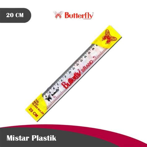 Jual Penggaris Plastik Butterfly 20 Cm 1pak 12pcs Shopee Indonesia