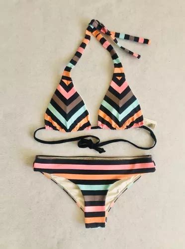 Sexy Bikini Corte Brasile O Negro De Rayas Marca Touch Env O Gratis