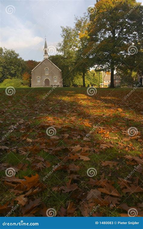 Church with Autumn Leaves stock image. Image of leaf, tree - 1480083