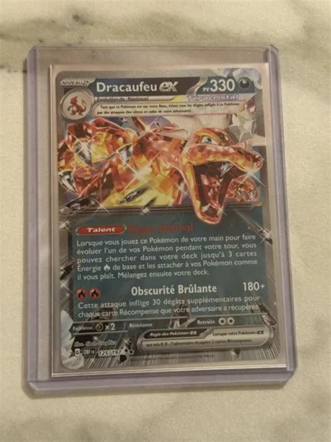 CARTE POKÉMON DRACAUFEU Ex 125 197 Ev3 Flammes Obsidiennes FR Neuve