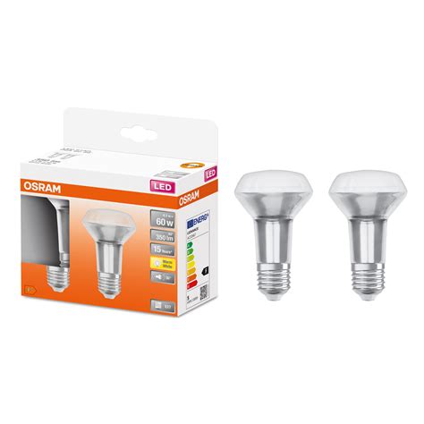 Set 2 Becuri Led Spot R63 Osram E27 4 3w 60w 350 Lm Lumina Calda