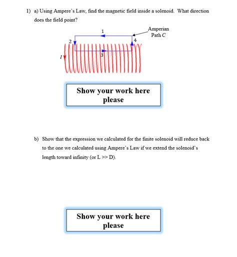 Solved 1 A Using Ampere S Law Find The Magnetic Field